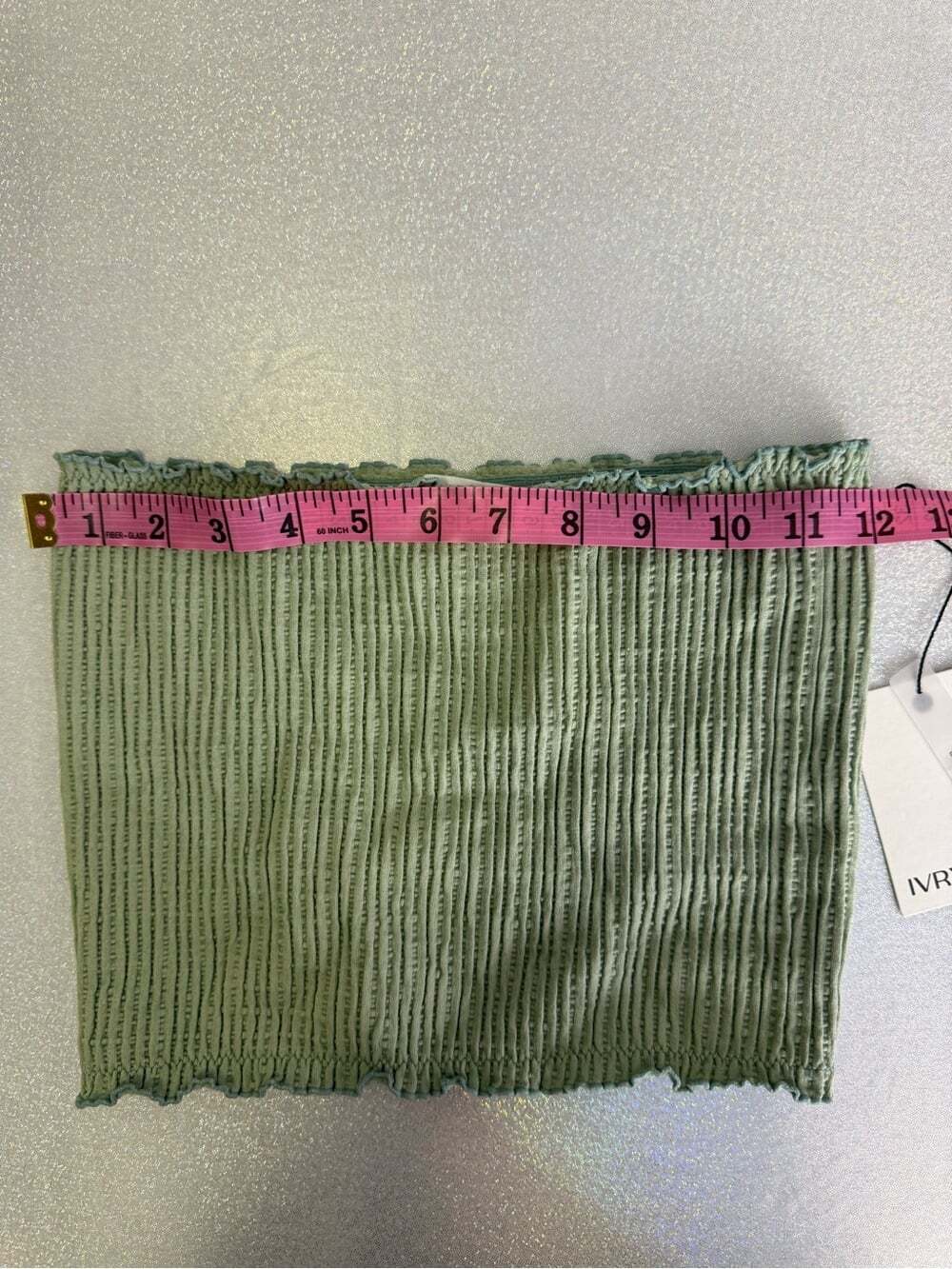 IVRY DAY top strapless new with tags Olive Green Smocked Mini Skirt - Tube Style - Picture 12 of 15